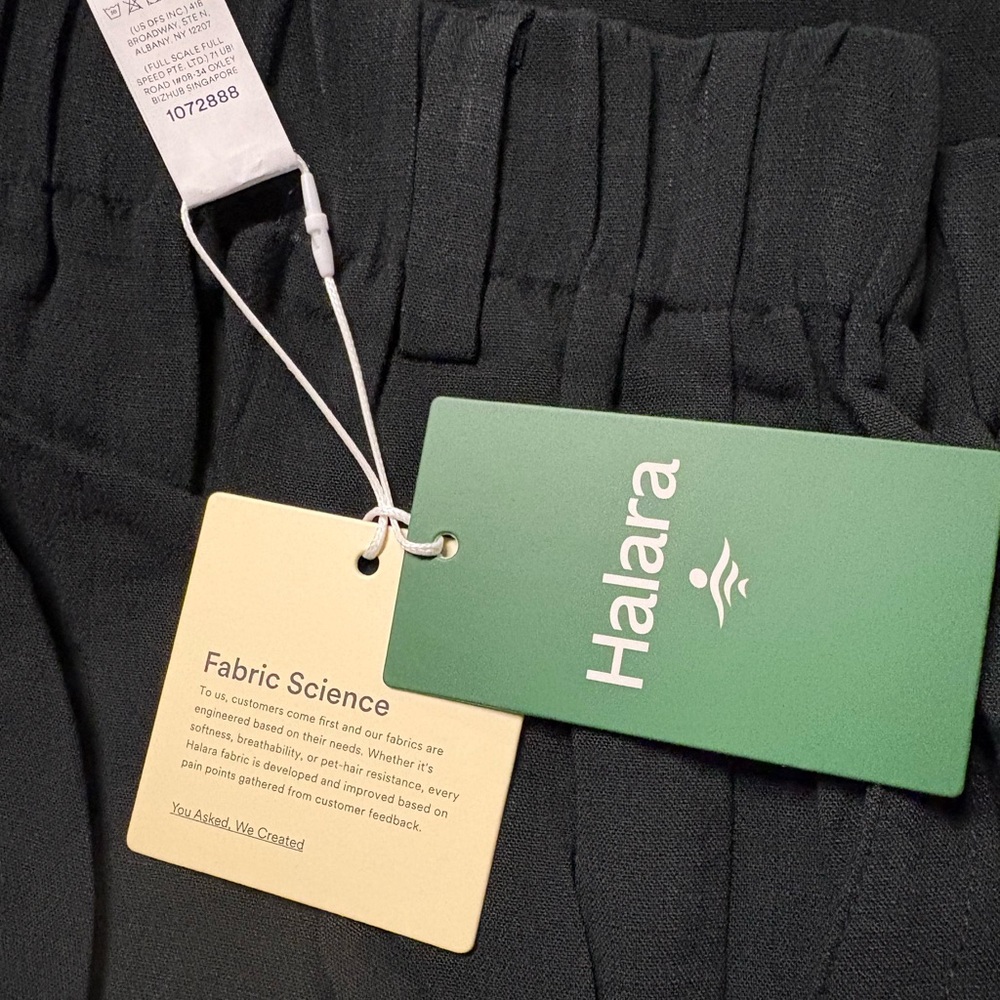 NWT HALARA High Waisted Pocket Wide Leg Flowy Palazzo Casual Linen-Feel - Picture 11 of 12